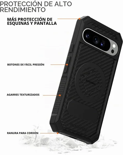 Vista 2 de Rokform - Funda resistente para Google Pixel 9 Pro XL, Magentic + RokLock (negro)