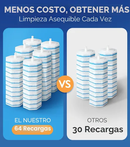 Vista 5 de 64 repuestos para varita de inodoro Clorox, 5 veces limpiadores de inodoro con fórmula exclusiva, limpiador desechable de alta densidad, sin