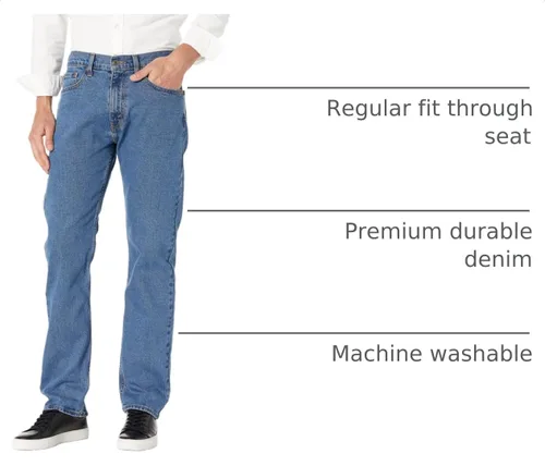 Vista 4 de Signature de Levi Strauss & Co. Gold Jeans Fit Flex - Jeans de ajuste relajado para hombre Índigo medio (elástico)