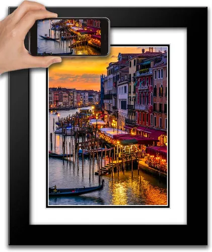 Vista 20 de ArtDirect Marco de madera ornamentado negro enmarcado personalizado de 12 x 12 pulgadas y tu foto o arte. Sube cualquier imagen y la imprimiremos