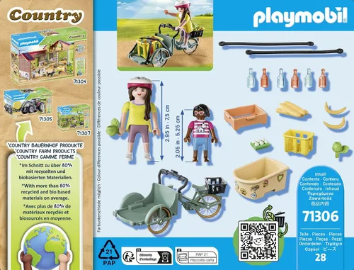 Vista 5 de Playmobil Bicicleta de carga para granjeros