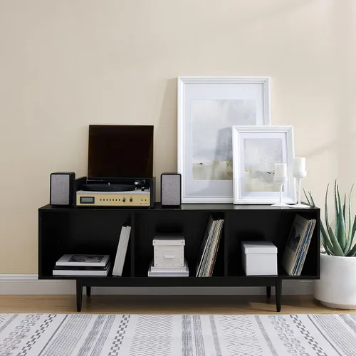 Vista 7 de Crosley Furniture Liam - Soporte para TV de almacenamiento de discos grande