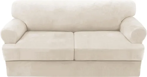 Vista 60 de H.VERSAILTEX Funda para sofá de 2 piezas, fundas para sillón con cojines en forma de T, funda para sofá de terciopelo grueso, protector de muebles
