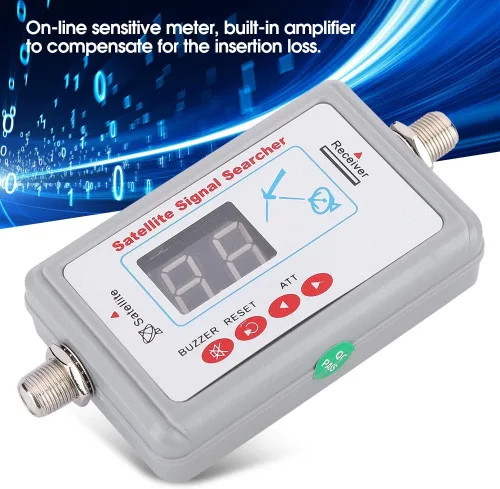 Vista 3 de Diyeeni Medidor de fuerza, buscador satelital de alta sensibilidad, buscador de antena de TV con pantalla, conector LNB a REC, frecuencia