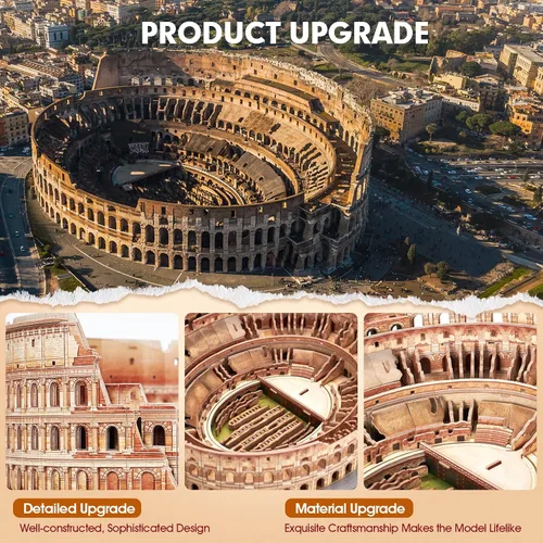 Vista 3 de CubicFun Rome Colisseum - Rompecabezas 3D para adultos y niños