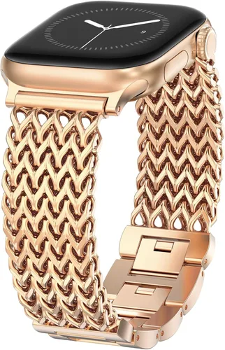 Vista 13 de WINGLE for Apple Watch Band Women 38mm 40mm 41mm 42mm 44mm 45mm 46mm 49mm Series 11 10 9 8 7 6 5 4 3 2 1 SE 3/2/1, Dressy Band Stainless Steel Chain