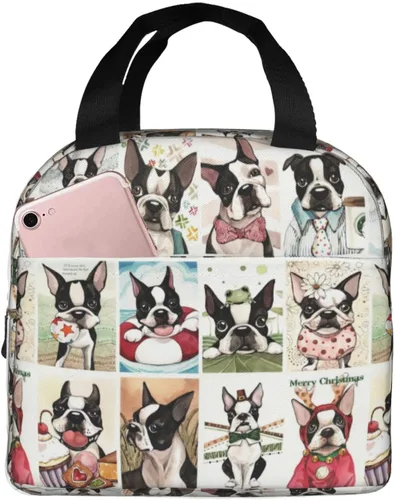Vista 2 de Boston Terrier - Lonchera reutilizable, a prueba de fugas, aislada, portátil, sin BPA