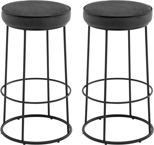 Vista 8 de DUHOME Juego de 2 taburetes de bar, taburete de cocina, taburetes de bar modernos de altura de mostrador, sillas de comedor para desayuno, taburete