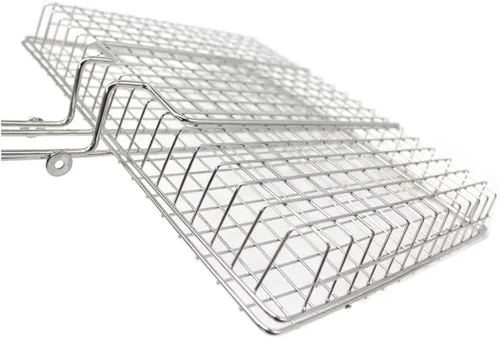 Vista 6 de Cesta para barbacoa - Cesta para parrilla de pescado y estante - Accesorios para exteriores