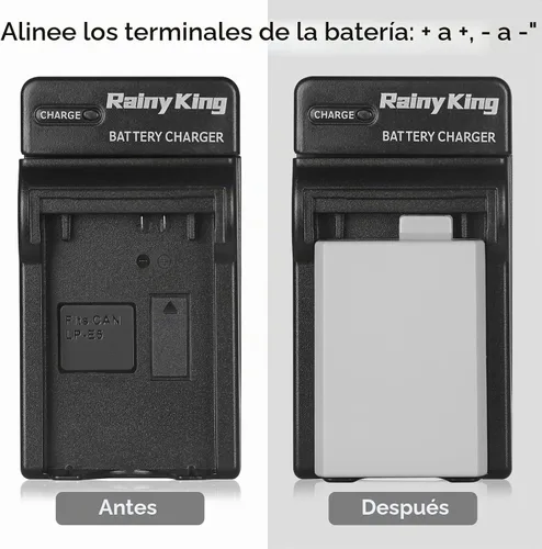 Vista 6 de LP-E5 - Cargador de batería para Canon EOS 500D, 450D, Kiss X3, Rebel T1i, XS