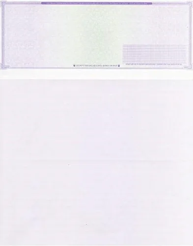 Vista 8 de 50 cheques en blanco de alta seguridad - Comprobaciones de computadora para QuickBooks en la parte superior (marrón laberintado) Peso del papel # 70