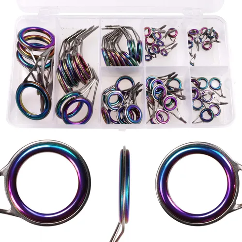 Vista 7 de QualyQualy Fishing Rod Tip Repair Kit - 40/75pcs Stainless Steel Ceramic Ring Rod Tip Guide Replacement