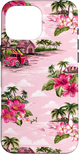 Vista 17 de Funda para iPhone 11 Tropical Hibiscus Island Palm Tree Rockabilly Surfer Beach