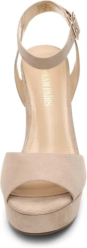 Vista 3 de DREAM PAIRS Sandalias de tacón alto con plataforma y bloque grueso para mujer