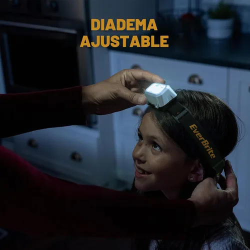 Vista 3 de EverBrite Linterna frontal LED, 4 modos de iluminación, cabezal giratorio con diadema ajustable, IPX4 resistente al agua, perfecto para correr