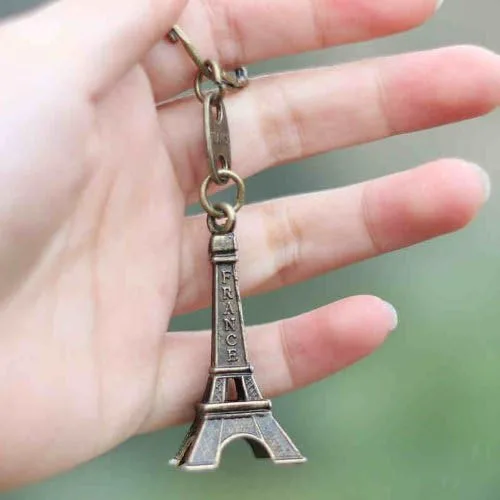 Vista 3 de 3 unidslote lindo adorno 2 '' 3d torre Eiffel recuerdo francés Paris llavero, Oro, plata, bronce