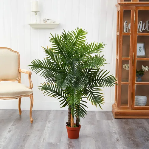 Vista 2 de Nearly Natural Palmera areca de 4 pies (toque real)