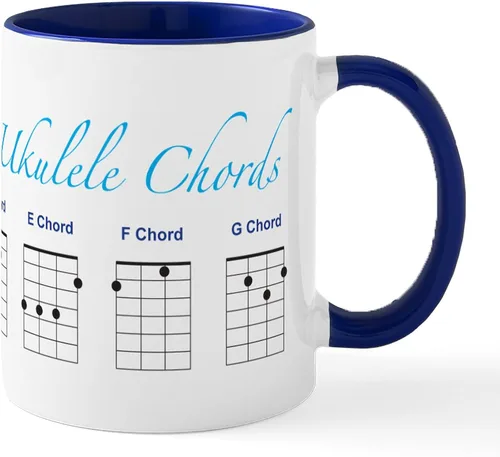 Vista 21 de CafePress Peace Love - Taza de café de cerámica para ukelele (11 oz (11.0 fl oz)