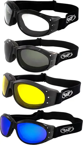Vista 10 de Global Vision Paquete de gafas acolchadas eliminadoras para motocicleta de día y noche