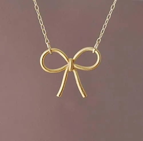 Vista 4 de JENNYandJUDE Collar con relleno de oro con lazo dulce