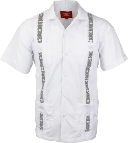 Vista 18 de vkwear Guayabera - Camisa de vestir casual con botones y manga corta para hombre