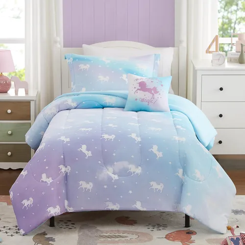 Vista 12 de Kaleido Space Juego de Edredón para Niños Tamaño Twin para Niños, Juego de Ropa de Cama de Juegos de Pelota que Brilla en la Oscuridad, 1 Edredón, 1