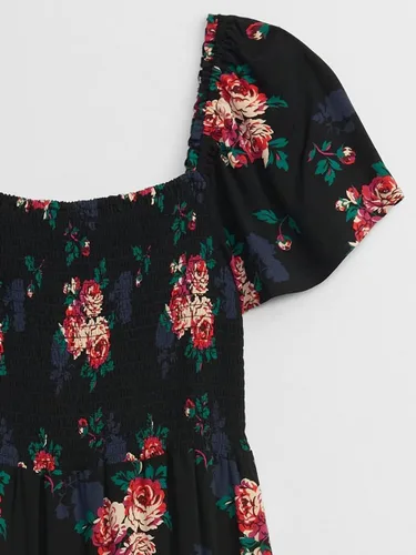 Vista 5 de GAP Vestido midi de manga corta con cuello cuadrado para mujer