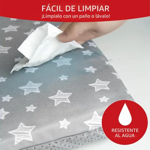 Vista 4 de Funda para tapete de juego para bebé (solo cubierta) compatible con tapete POP 'N GO Protector hexagonal antideslizante e impermeable