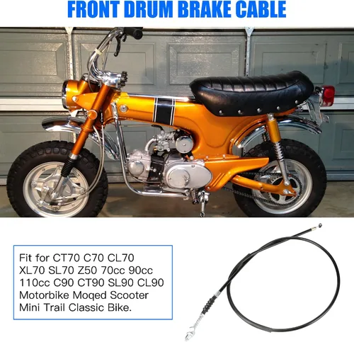 Vista 3 de YOXUFA Línea de cable de freno de tambor delantero de motocicleta de 47 pulgadas para CT70 C70 CL70 XL70 SL70 Z50 70cc 90cc 110cc C90 CT90 SL90 CL90