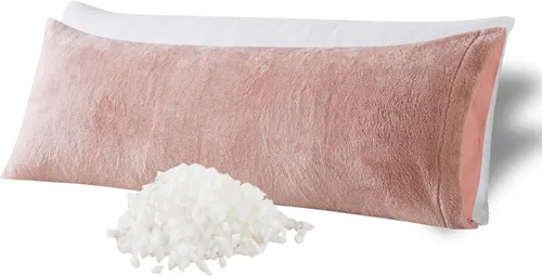 Vista 17 de WhatsBedding Almohada corporal de espuma viscoelástica con funda de algodón transpirable con cremallera, almohada de cuerpo completo para adultos