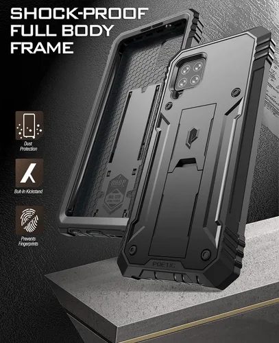 Vista 6 de Poetic Revolution - Funda para Samsung Galaxy A42 5G, protector de pantalla integrado funciona con identificación de huellas dactilares, carcasa
