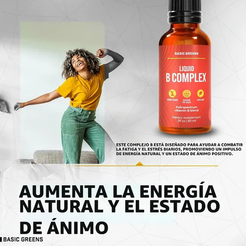 Vista 5 de B Complex - Gotas líquidas veganas - B1, B2, B3, B5, B6, B7, B9, B12 - 2 onzas líquidas