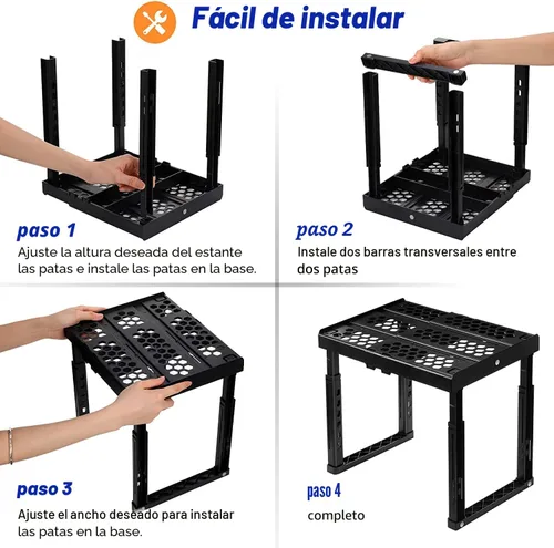 Vista 5 de Piffny Estante Organizador para Casilleros, Ancho y Altura Ajustables, Apilable, Estante Ideal para Casilleros de Escuela, Oficina, Gimnasio