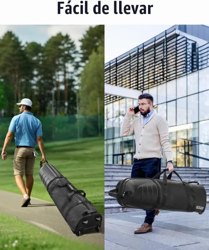 Vista 7 de Findway Bolsas de viaje de golf para aerolíneas con ruedas, Oxford resistente 1680D y ABS funda rígida para proteger palos de golf, ligeras y Negro