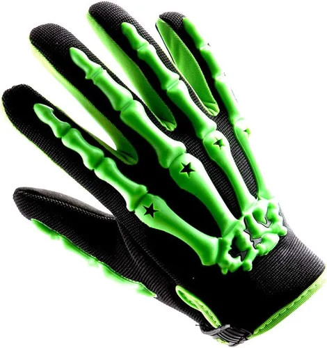 Vista 14 de Guantes adultos de motocross 1Storm para motocicleta, BMX, MX, ATV, bicicleta todoterreno, bicicleta, modelo de esqueleto para ciclismo