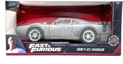 Vista 9 de Jada Toys Fast & Furious 1:24 Dom's Ice Charger - Auto fundido a presión, juguetes para niños y adultos, plata (98291)
