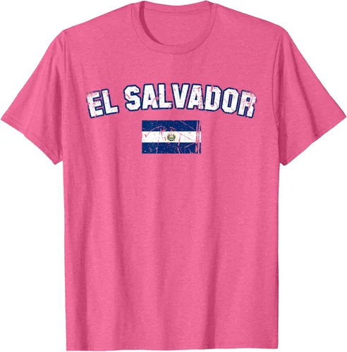 Vista 34 de EL SALVADOR Bandera Vintage Hombres Mujeres Niños Camiseta EL SALVADOR