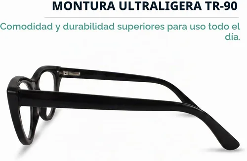 Vista 5 de 2SeeLife Lentes de lectura prémium TR-90 Cat Eye para mujer, estrechos, ajuste medio, marco resistente, bisagras de resorte, lectores elegantes Negro