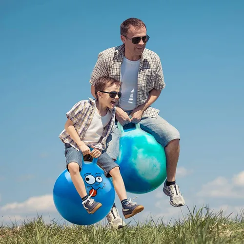 Vista 9 de U&C Planet Hoppity - Bola inflable de 18 pulgadas con asa para niños de 3 a 6 años Hoppity Hop Sit and Bounce Jumping Hopping con bomba y caja