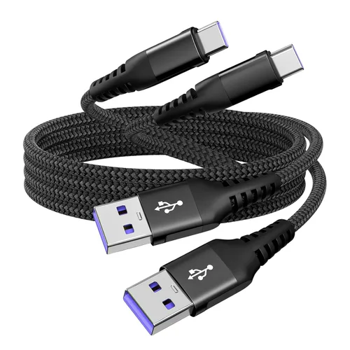 Vista 10 de Cable USB A a USB C de 60 W de carga rápida [2 unidades de 6 pies], cable Gary