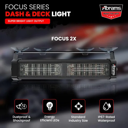 Vista 2 de Abrams SAE Class-1 Focus Series Dash LED luces, Rojo/Azul