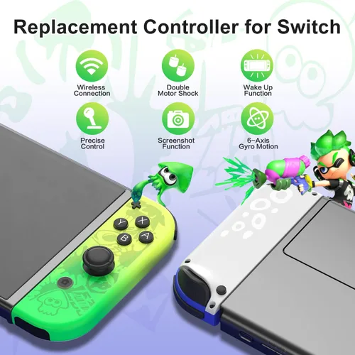 Vista 4 de LIELIELV Controller for Nintendo Switch,Replacement Switch Controllers with Dual Vibration,Wake-up,Motion Control