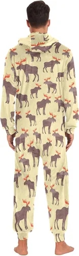 Vista 3 de Ollabaky Pijama mameluco para adultos para hombres y mujeres, disfraz de una sola pieza, pijama a juego