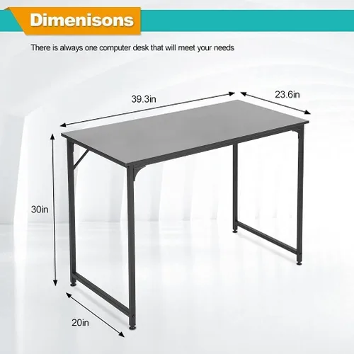 Vista 3 de Escritorio para computadora de 39 pulgadas, escritorio pequeño de estilo moderno y simple, mesa de computadora, escritorio de estudio, escritorio