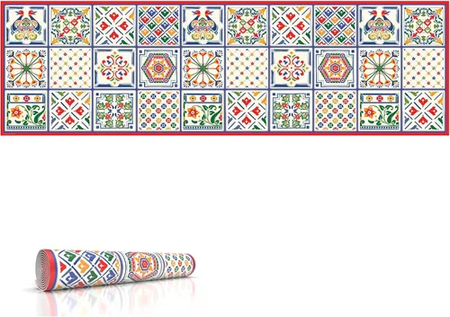Vista 35 de Salvamanteles resistentes al calor, 32 x 10 pulgadas, protege los muebles y la encimera de platos calientes y arañazos, diseño único de un artista
