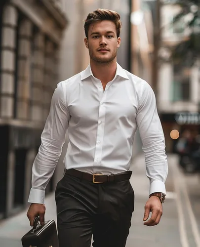 Vista 5 de DEMEANOR Camisas de vestir para hombre, camisas de vestir de manga larga para hombre, camisas ajustadas con botones, camisas grandes y altas