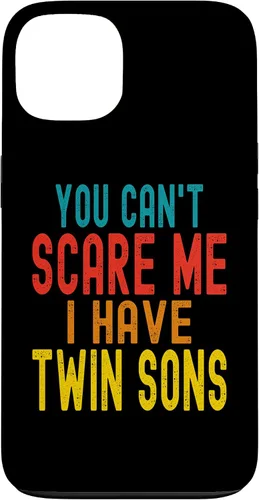 Vista 7 de Vintage You Can't Scare Me I Have Twin Sons Parent Parenting Case for iPhone 16