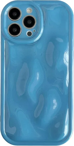 Vista 12 de Caseative Funda para iPhone 13 Pro Max, color negro Galjanoplastia de cromo suave de la burbuja del meteorito de la onda de la ondulación