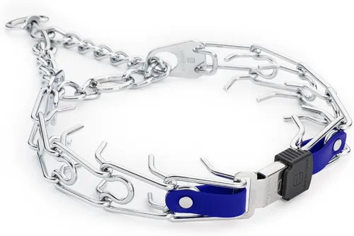 Vista 23 de Collar de perro de acero cromado Herm Sprenger para perros pequeños con hebilla de liberación rápida ClicLock y inserto de Biothane Collar de punta