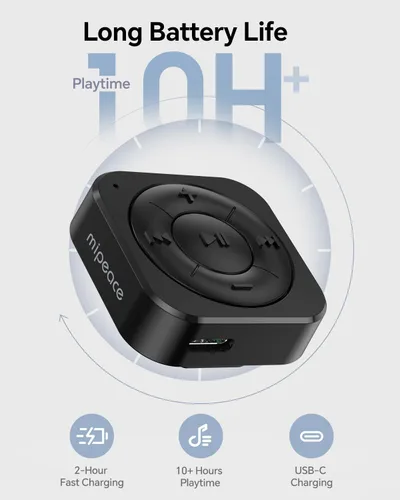 Vista 3 de MIPEACE Receptor de audio Bluetooth 5.3 para auriculares con cable, coche y altavoces, adaptador de auriculares Bluetooth con micrófono integrado